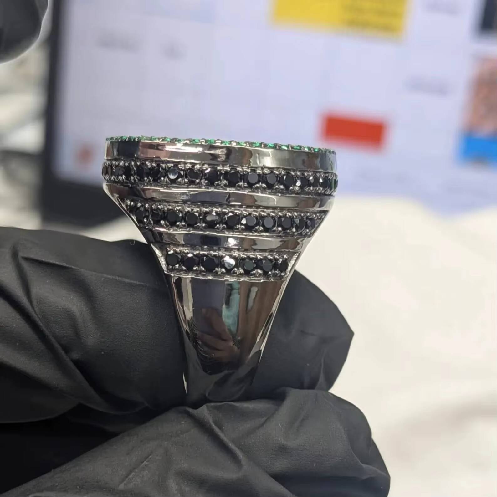 Luxury VVS Moissanite Hip Hop Ring 925 Sterling Silver Iced Out Rapper Style 18K Gold Plated IGI Certified Jewelry