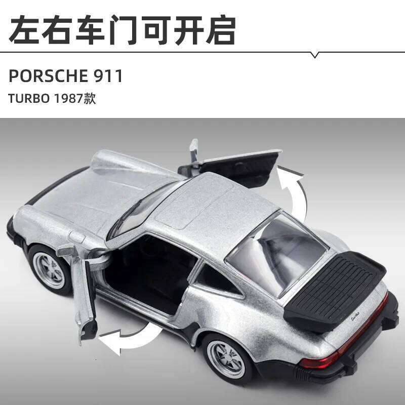 New 1:36 1978 Porsche 911 Turbo alloy car model with silent light Diecast Metal Alloy Model Car Toys For Gift Collection Z260307