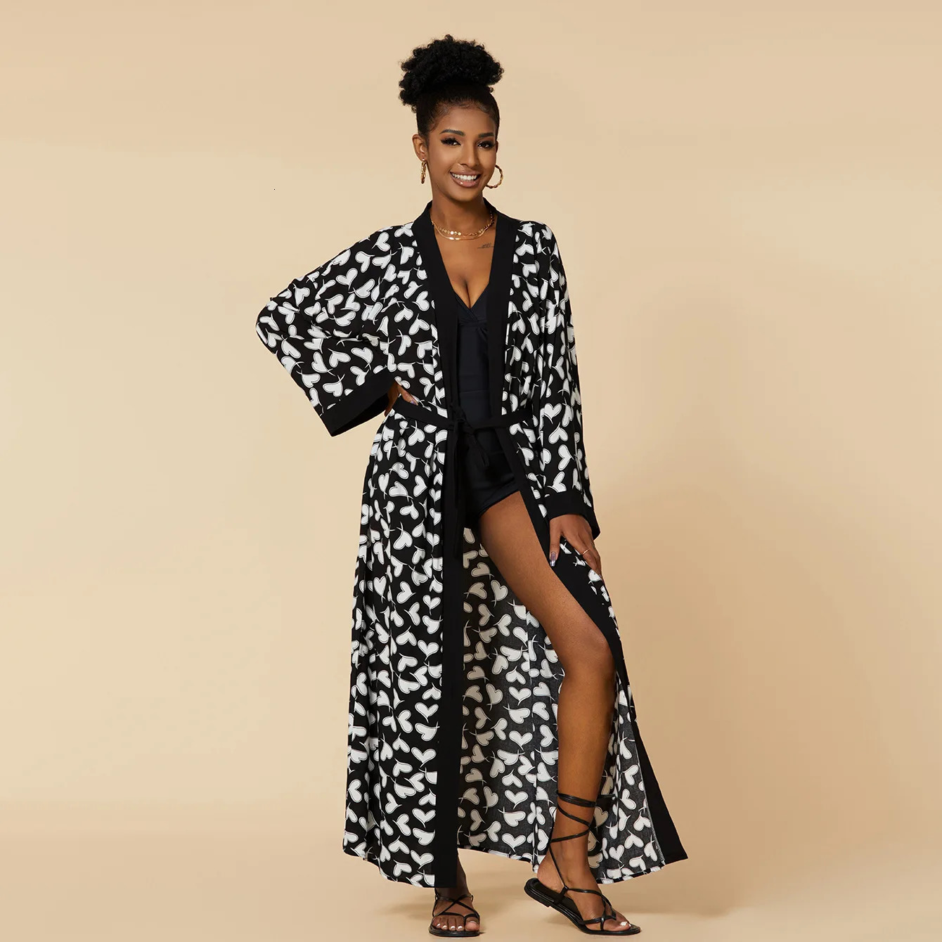 2026 Women Swimsuit Beach Cover Up dress Sleeve Kaftan Tunic Long Pareos Bikinis ups Summer Robe Plage Beachwear 260228