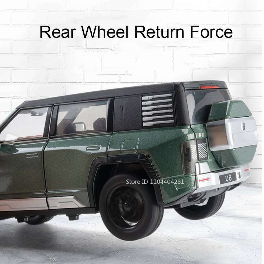 1:24 BYD Looks Up At U8 Toy Model Diecast Car Sound Light Pull Back Doors Opened Shock Absorption Function Vehice Boy Large Toys Z260306