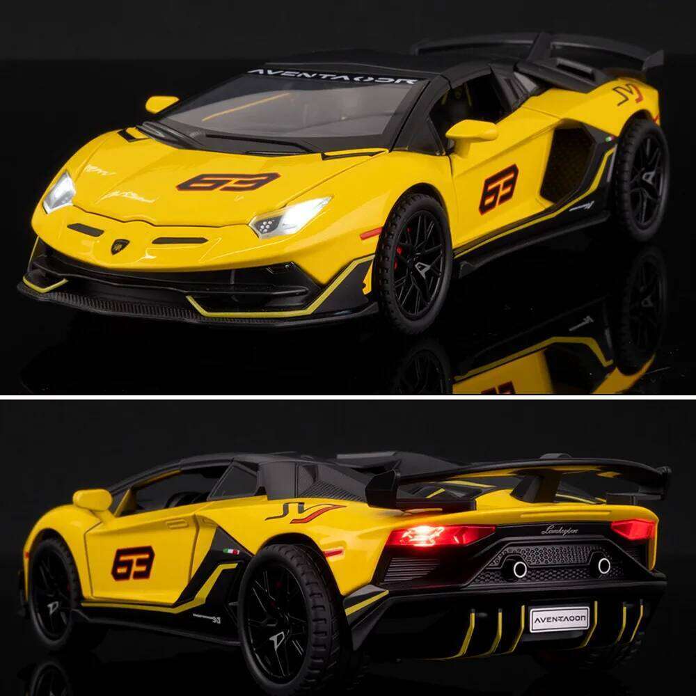 1:32 Aventador SVJ 63 Removable Version Super Sports Alloy Metal Diecast Model Car High Simulation Ornament Collectibles Boy Z260306