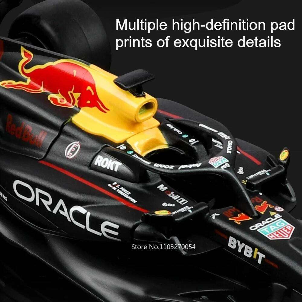 1:43 F1 Oracle Red Bull Racing RB19 Verstappen Miniature Alloy Toy Diecast Car Model Rubber Tire Sliding Forward Christmas Gifts Z260306