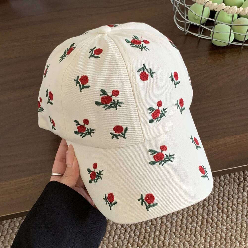 Cute Hats Japanese Sweet Style Retro Embroidered Versatile Women's Baseball Casual Sunshade Sun Protection Cap Y260304