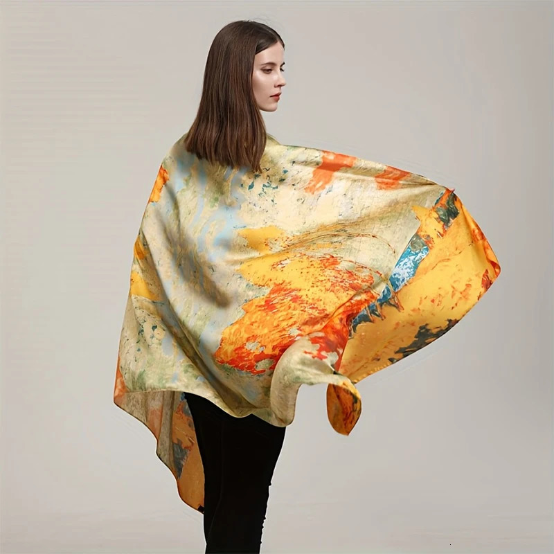 Fashion 180x90cm Satin Silk Scarf Women Large Shawl Wrap Muslim Hijab Headband Beach Stoles Female Bandana Foulard Turban 260302