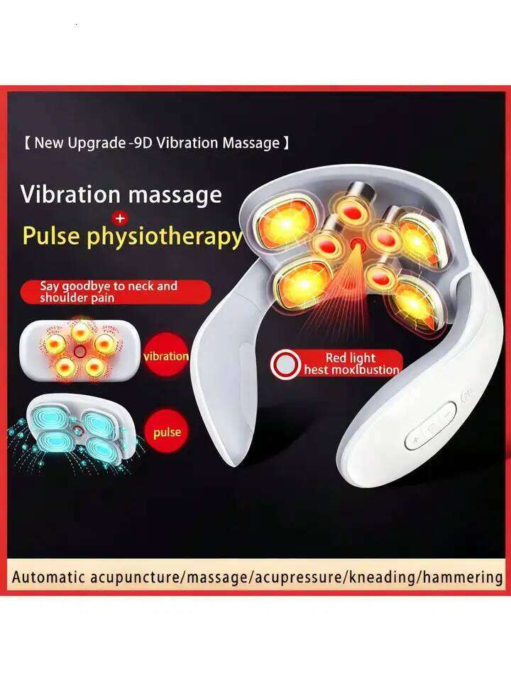 2026 TENS Pulse Back Neck Massage Wireless Smart Sholder Cervical Massager Heating Relief Muscle Punch Beating Health Rechargeab 26Y0307