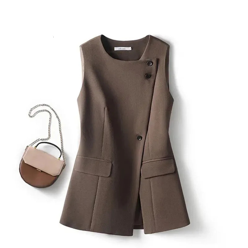 Womens Suit Vest Jacket 2026 Summer Temperament Sleeveless Ladies Waistcoat Tops Loose Korean Version Female Slim Horse Clip 260306