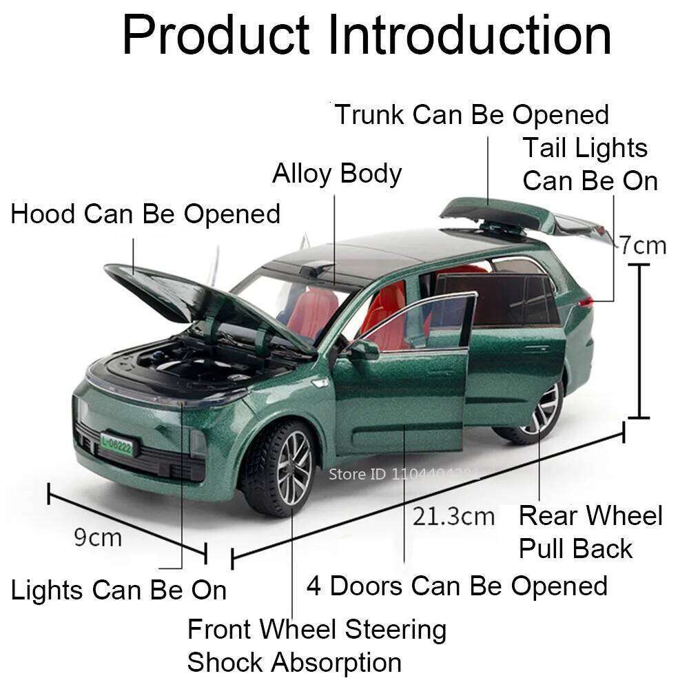 1:24 LEADINGIDEAL L9 Alloy Sailux AITO M9 Diecast Model Toy Car 6 Doors Opened Sound Light Pull Back Vehice Collect Fashion Gift Z260307