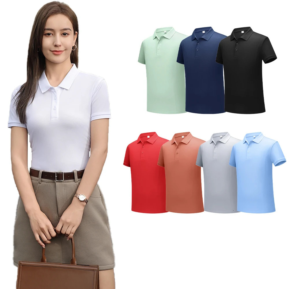 2026 Solid Polo Shirts Commuting Basics TShirts Comfy Button Shirt Sport Tops Office Daily Womans Clothes 260228
