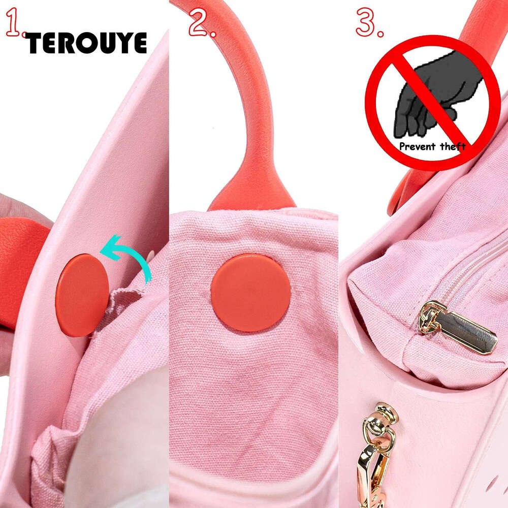 Beach Tote Travel Handbag Fashion Storage EVA Large Leather Shoulder For Women Casual Waterproof Bag Hole Fit Charms TEROUYE