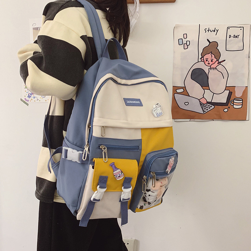 Buy new fashion womens backpack with large capacity and dual color design 220815