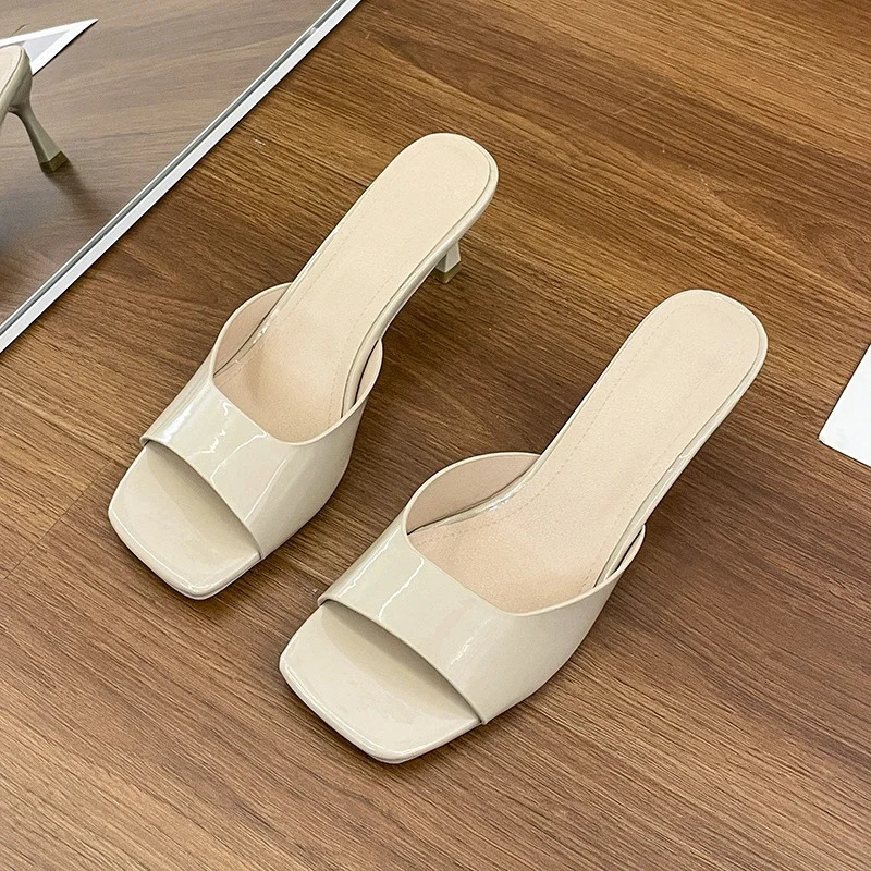 Women High Heel Sandals Summer Fashion Square Toe Open Toe Women Elegant Casual Comfortable Black High Heel Sandals 260306