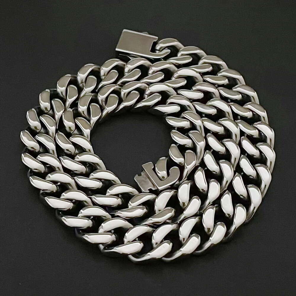 ins Chain fully polished three-dimensional Cuban titanium steel high-quality versatile hip-hop unisex trendy chain