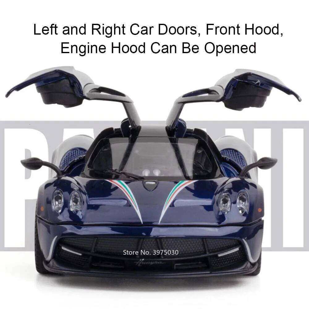 1:32 Pagani Huayra Dinastia BC Alloy Sports Cars Models Diecast Toys Doors Opened Sound Light Pull Back Vehices Children's Gifts Z260306