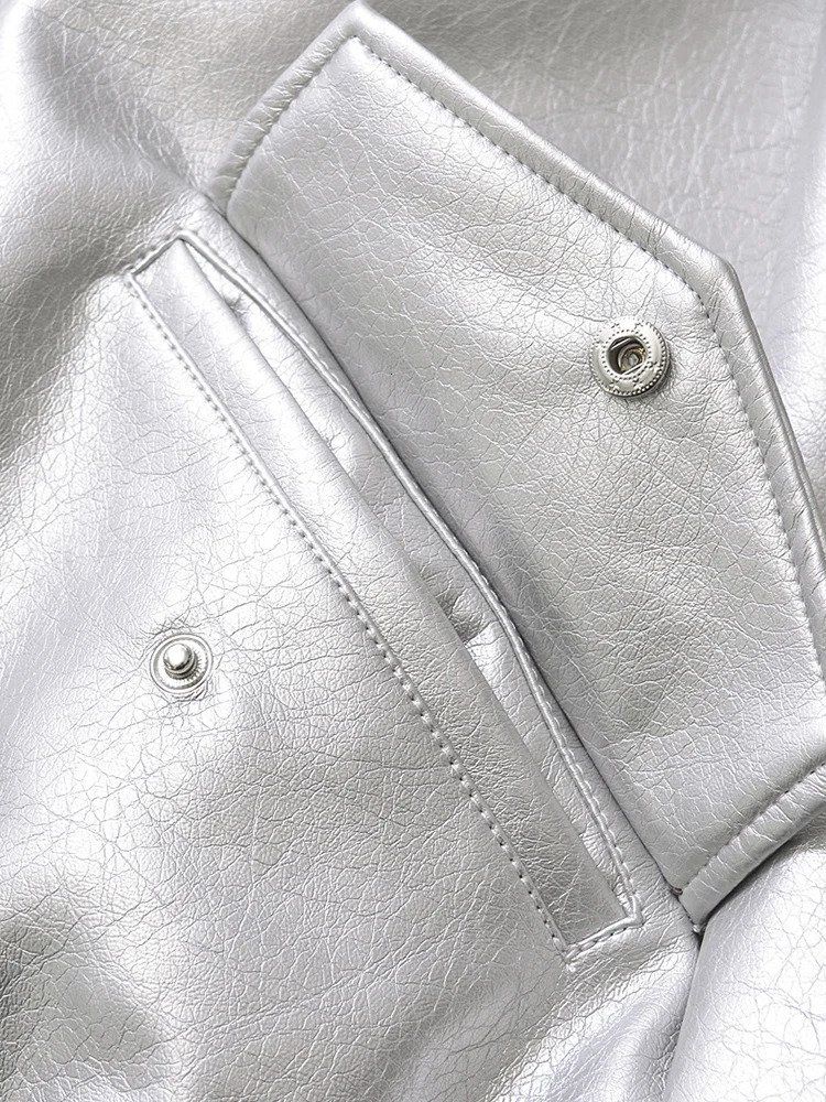 Ailegogo Streetwear Women Retro Loose Short Pu Faux Leather Jacket Spring Autumn Female Zipper Coat Vintage Moto Biker Outwear 260306