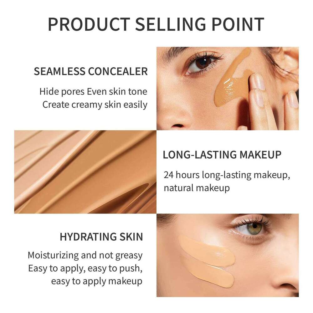 Waterproof Matte Liquid Makeup Cream Cover Dark Circle Corrector Concealer Whitening Face Foundation Cosmetics 26L0306