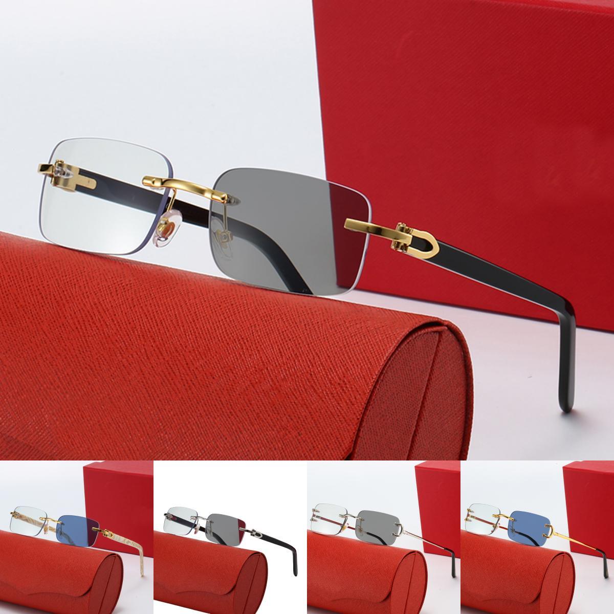 Luxury Brand Designer Sunglasses Women Rimless Fashion Large Size Sqaure Gradient Sun glasses Outdoors Casual Driving Beach Anti-Radiation Mens Eyeglasses