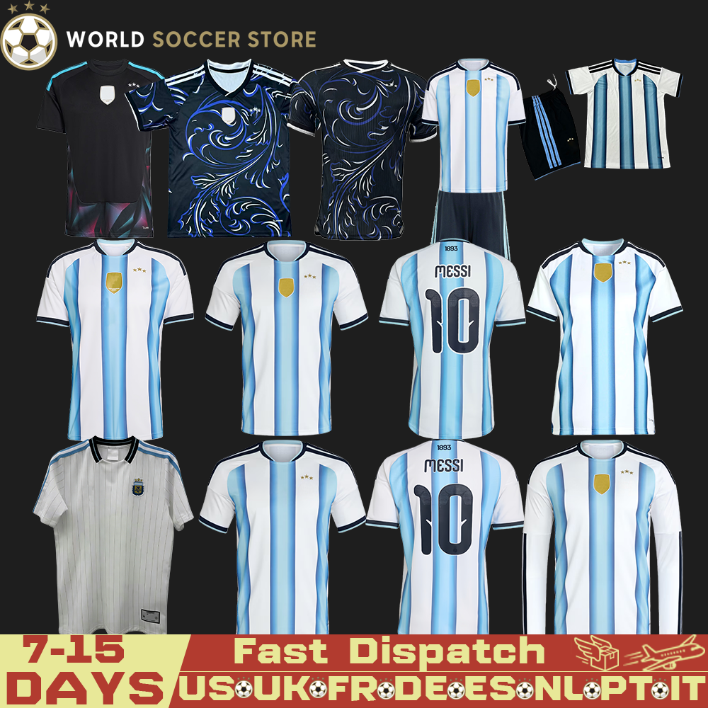 3XL 4XL MESSIS 2026 Argentina soccer Jerseys Fans player version copa MOLINA MARTINEZ Maradona de paul football shirt Men women Kids sets uniforms di maria XXXL 06 11