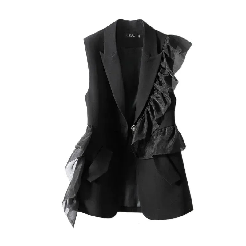 Suit Vest Female 2026 Autumn Fashion Temperament Sleeveless Casual Waistcoat Coat Jacket Tops Ladies 260306