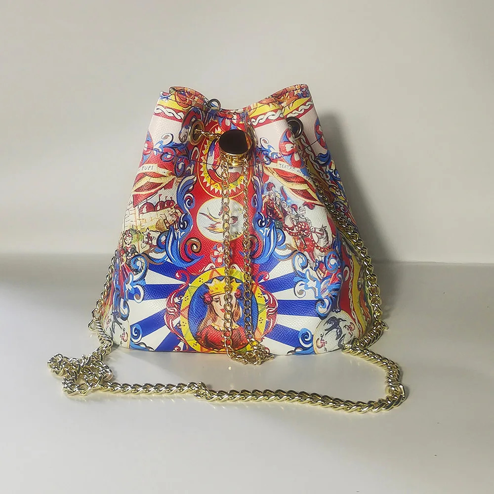 Bucket bag 2024 casual largecapacity crossbody chain shoulder womens 260307
