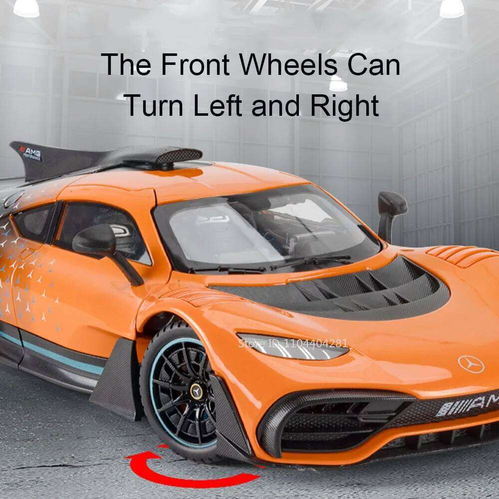 1:18 ONE GTR Alloy Sports Car Model Diecast Toys Doors Opened Sound Light Pull Back Miniature Vehices for Friend's Birthday Gift Z260306