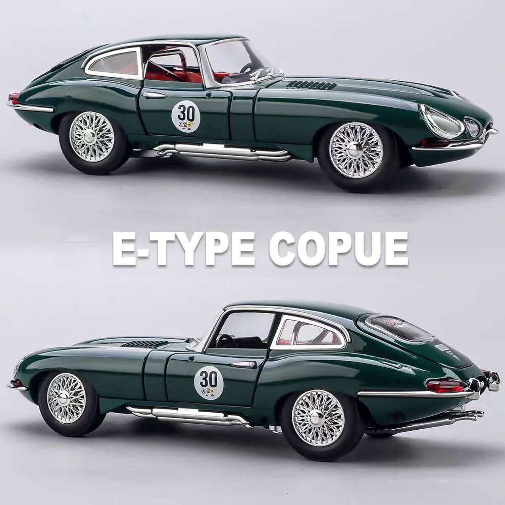 1:24 Scale Alloy E-TYPE Atlantic Models Toy Diecast Cars Doors Opened Vintage Car Light Music Miniature Vehicle Table Decoration Z260307