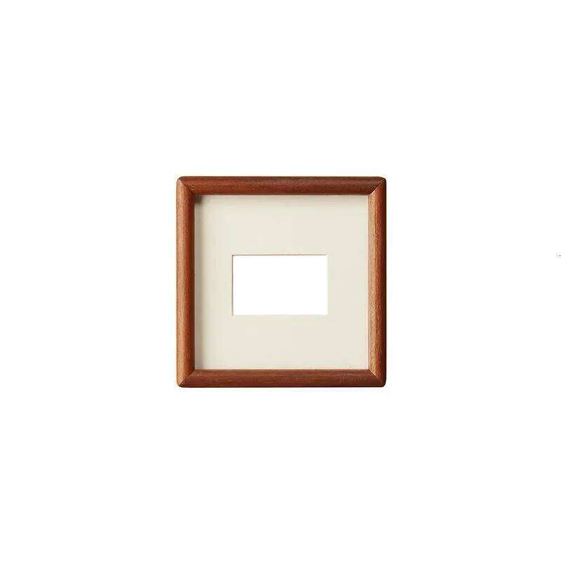 Solid Wood Round Corner Picture Frame, Walnut and Golden Sandalwood, Minimalist Design, Tabletop, Home Decor H260306
