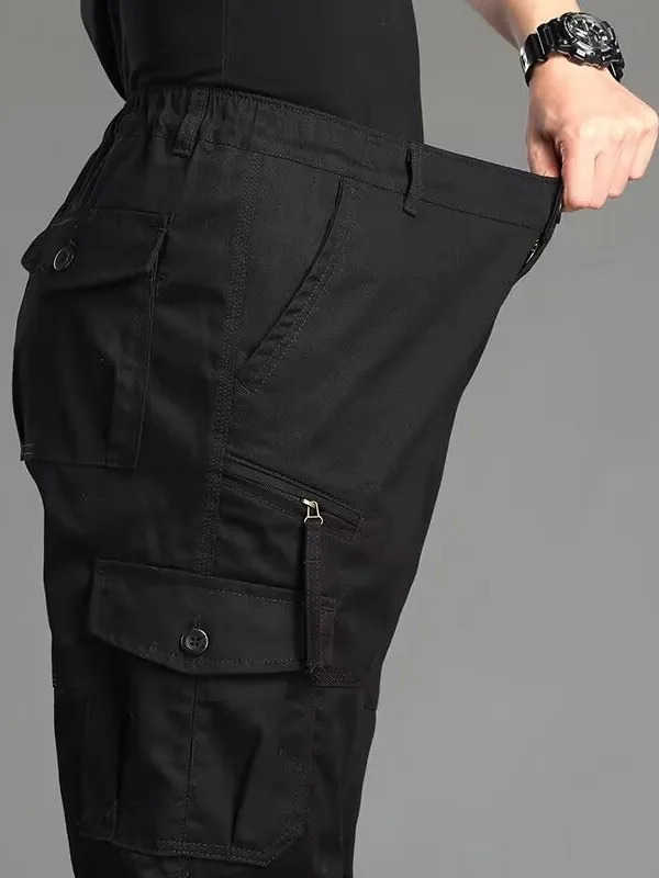 Mens Casual Pants Multiple kets Straight Leg Wear Resistant Cuffed Outdoor Tactical Loose Fit Workwear Trousers 260305