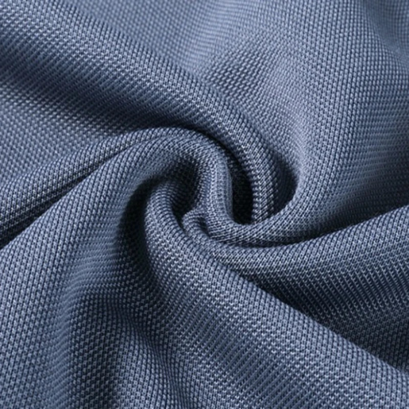 Mens Wool Blend Long Sleeve Polo - Light Blue White/Black/Olive Green Wool Mulberry Silk Breathable Comfort Fit 260305