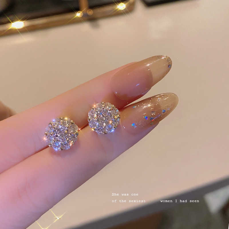 Moissanite Stud Earrings 8mm 12mm Clarity Fine Jewelry Silver H260307