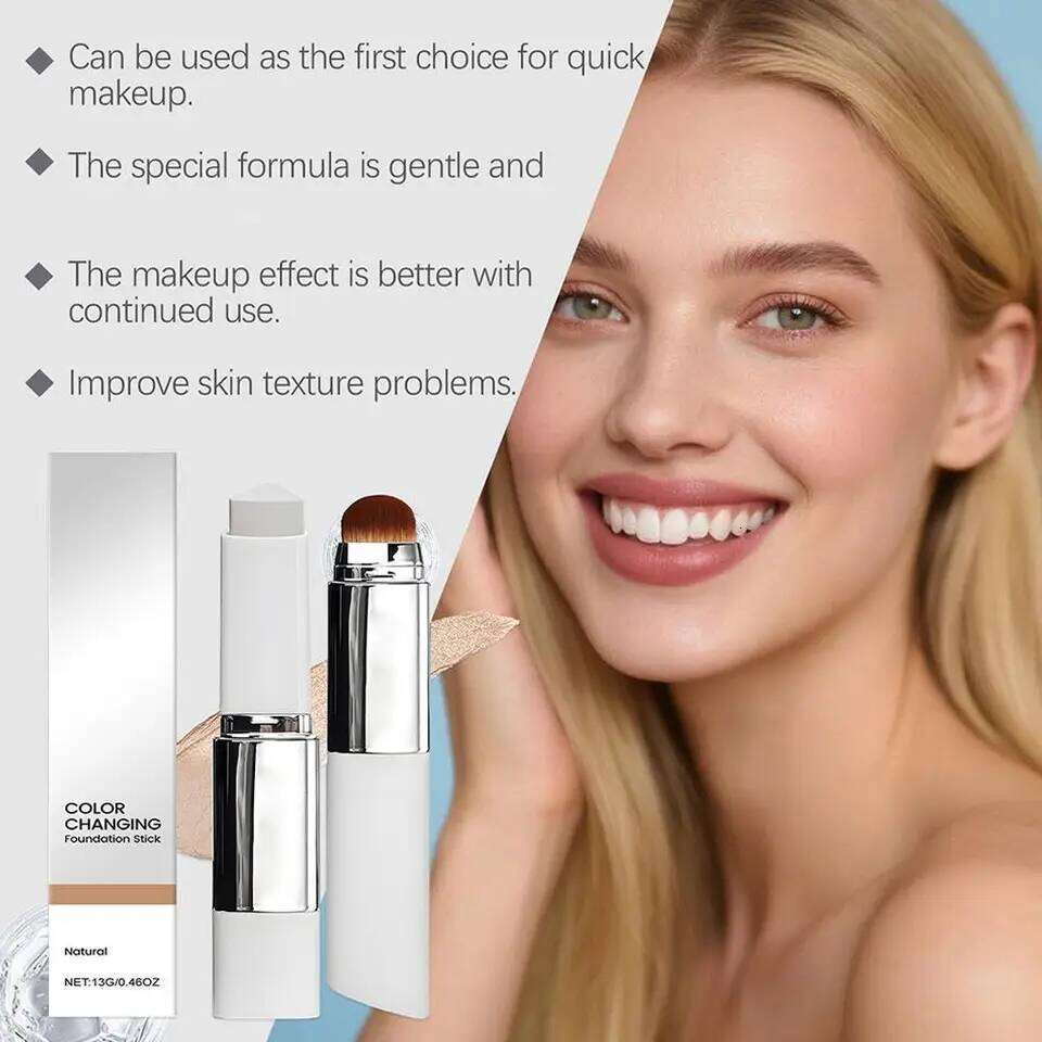 Color Changing Foundation Brightens Concealer Stick Ouble Head With Brush Lightweight Moisturizing Brightening Cosmetics 26L0306