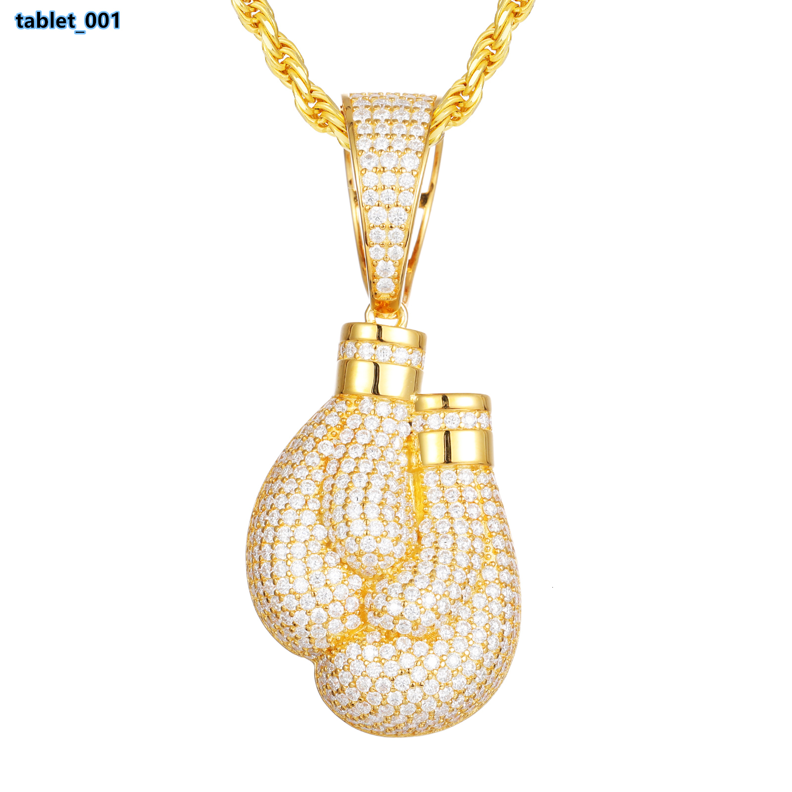 Luxury Boxing Gloves Pendant for Men 925 Sterling Silver With Moissanite GRA Certificate Sports Jewelry Gift
