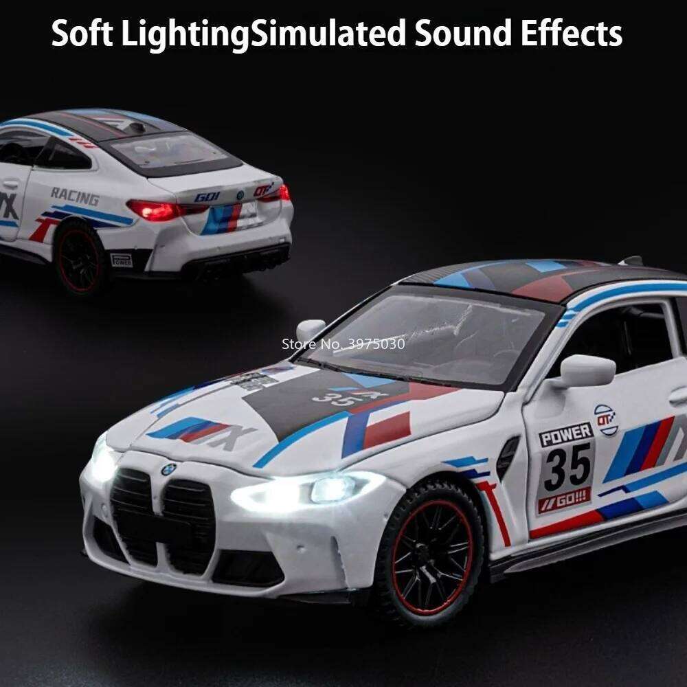 1:32 M4 Alloy Cars Toys Diecast Models Doors Opened Miniature Sports Car Wheel Pull Back Vehicles Adult Collect Souvenirs Z260307