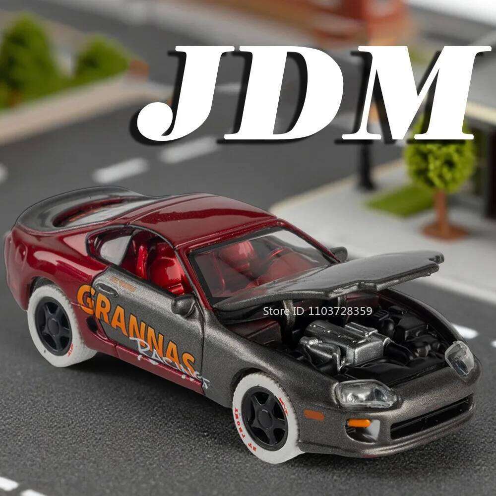 1:64 Scale Daytona Firebird T1 GT500 JDM Model Toy Supercars Metal Diecast Hood Opened Miniature Sports Cars for Kids Gifts Z260306