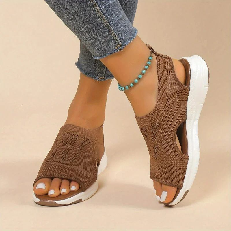 Women Summer Shoes Mesh Sandals Platform Beach Sandals Open Toe Wedge Sandals Roman Sandal Light Women Casual Sneakers 260306