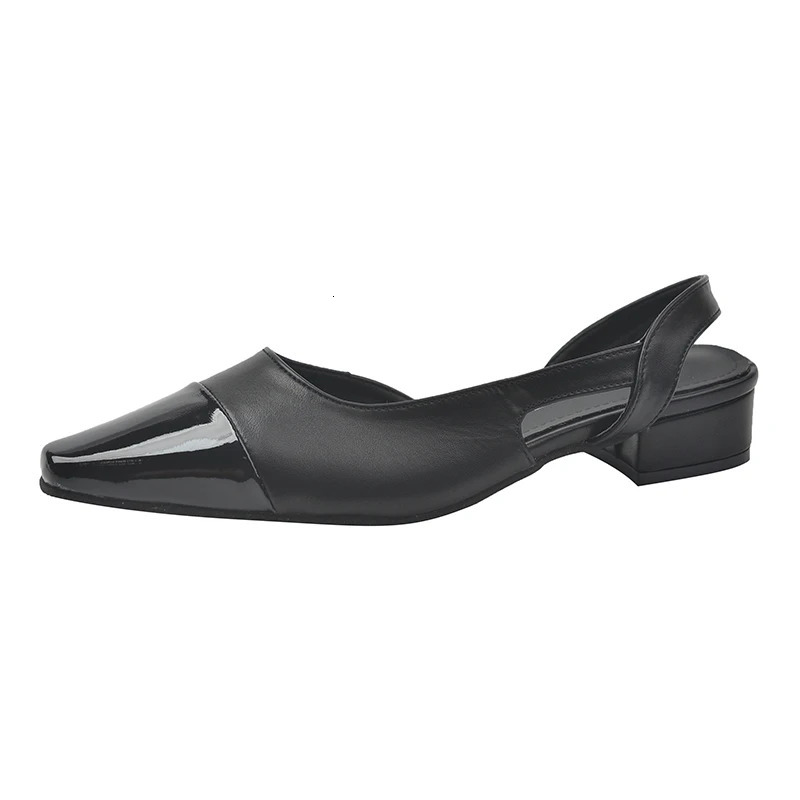 Summer Cover Toe Slip On Women Sandals Concise Thick Heel Singbacks Mules Shoes Female Elegant Party Dress Sandalias 260303