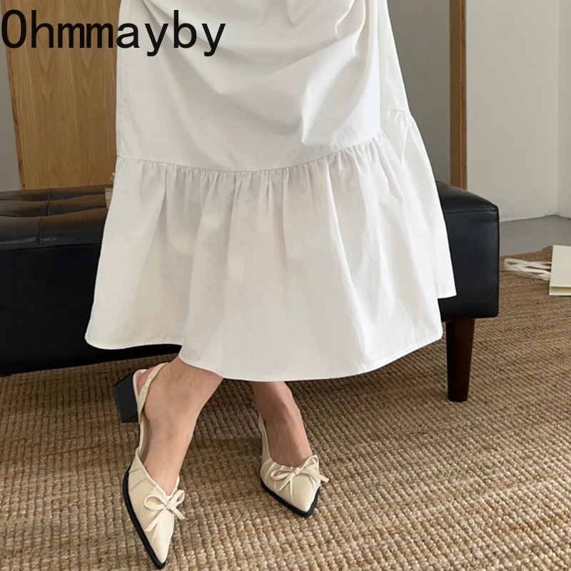 Summer Womens Cover Toe Sandals Elegant Shallow Singbacks Mules Shoes Ladies Comfort Low Heel Dress Shoes 260303