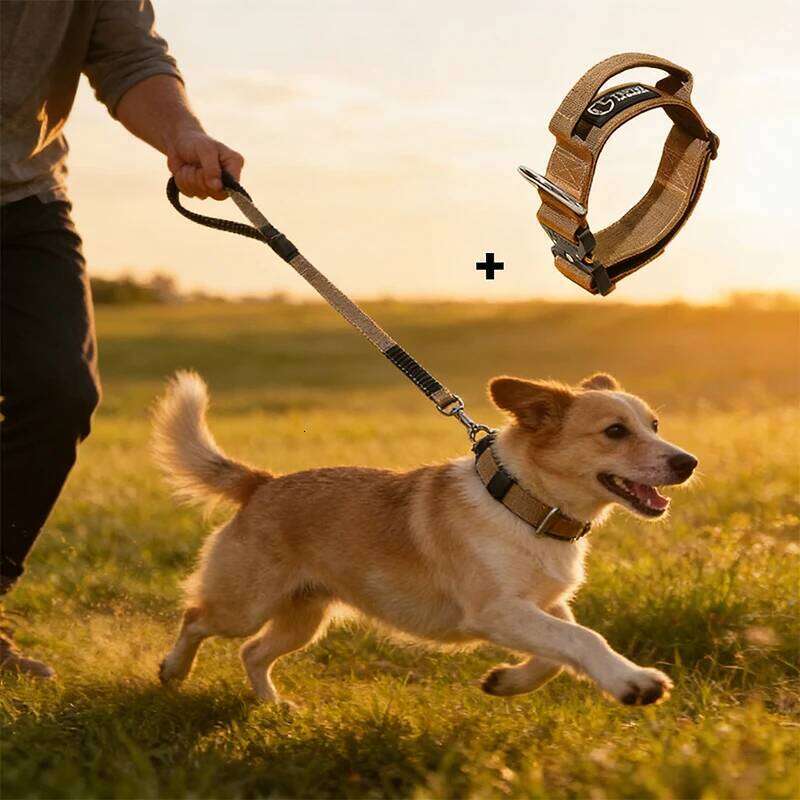 2026 New Heavy Duty Dog Leash Set For Medium Large Dogs Anti-Pull Explosion-Proof Tactical Pet Training Collar Bamubi