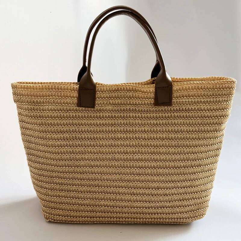 Handheld large capacity commuting letter embroidered women's fashionable casual grass woven tote bag, handbag XJ260306