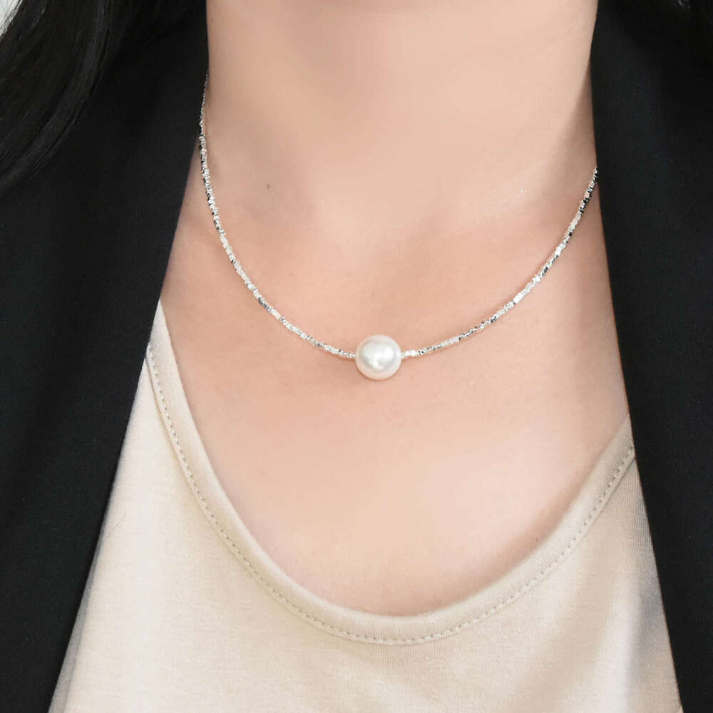 Carefully Selected Valentine's Day Special French-style Silver Pearl Bracelet and Necklace Set S925 Women's Chain, Popular on Xiaohongshu
