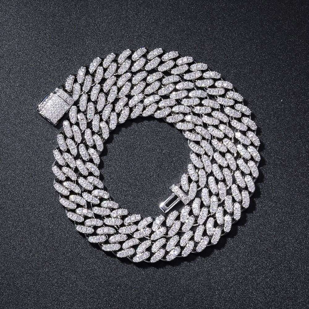 8mm Single Row Zircon Cuban Chain European American Cross-Border Hot Selling Hip-Hop Necklace Jewelry Wholesale for Men and Women