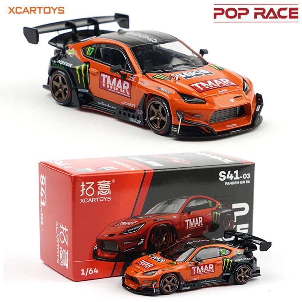 POPRACE 1:64 Scale High Quality Simulation Supercar PANDEM GR 86 Racing Model Alloy Car Collection Ornaments Birthday Gift Z260306