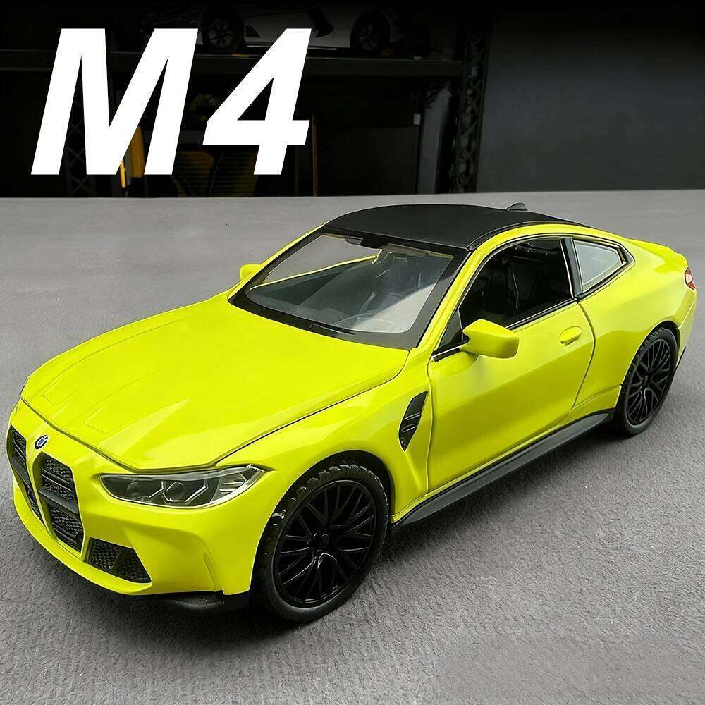 1:32 M4 M8 Alloy Sports Car Diecast Models Toys 4 Doors Opened Sound Light Pull Back Miniature Vehices Children's Birthday Gifts Z260306