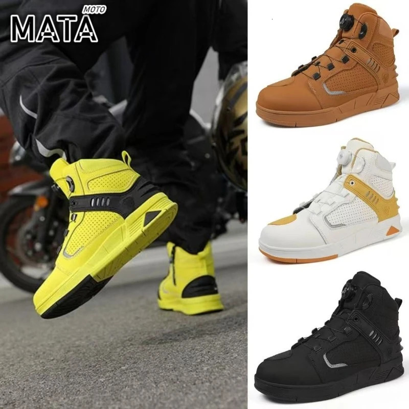 Motorcycle Boots Men Biker Shoes Moto Sneaker Microfiber Leather Adventure Motocross Antislip Equipment 260307