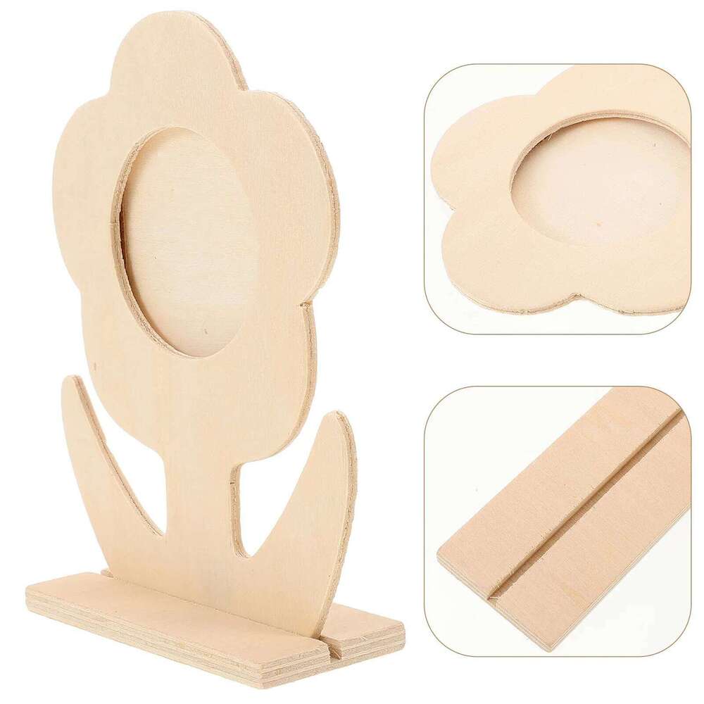5 PCS Prop Decoration Desktop Photo Frame Home Manual Painting Wooden Picture Holder H260306