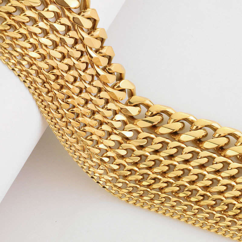 European and American ins-style trendy hip-hop 316L eco-friendly high-quality simple versatile thick chain titanium steel necklace
