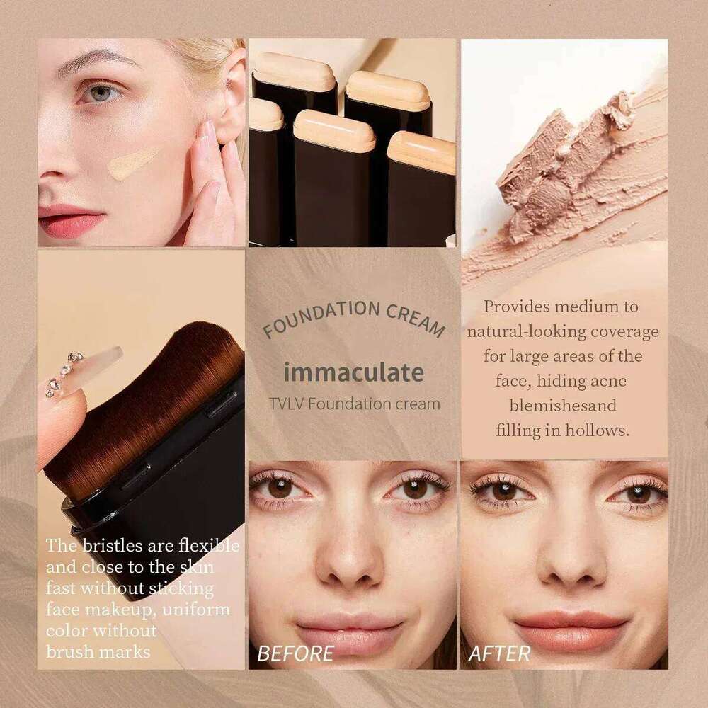 TVLV eraser foundation make-up stick 20g, with brush to brighten skin liquid foundation, long-lasting makeup concealer 26L0306