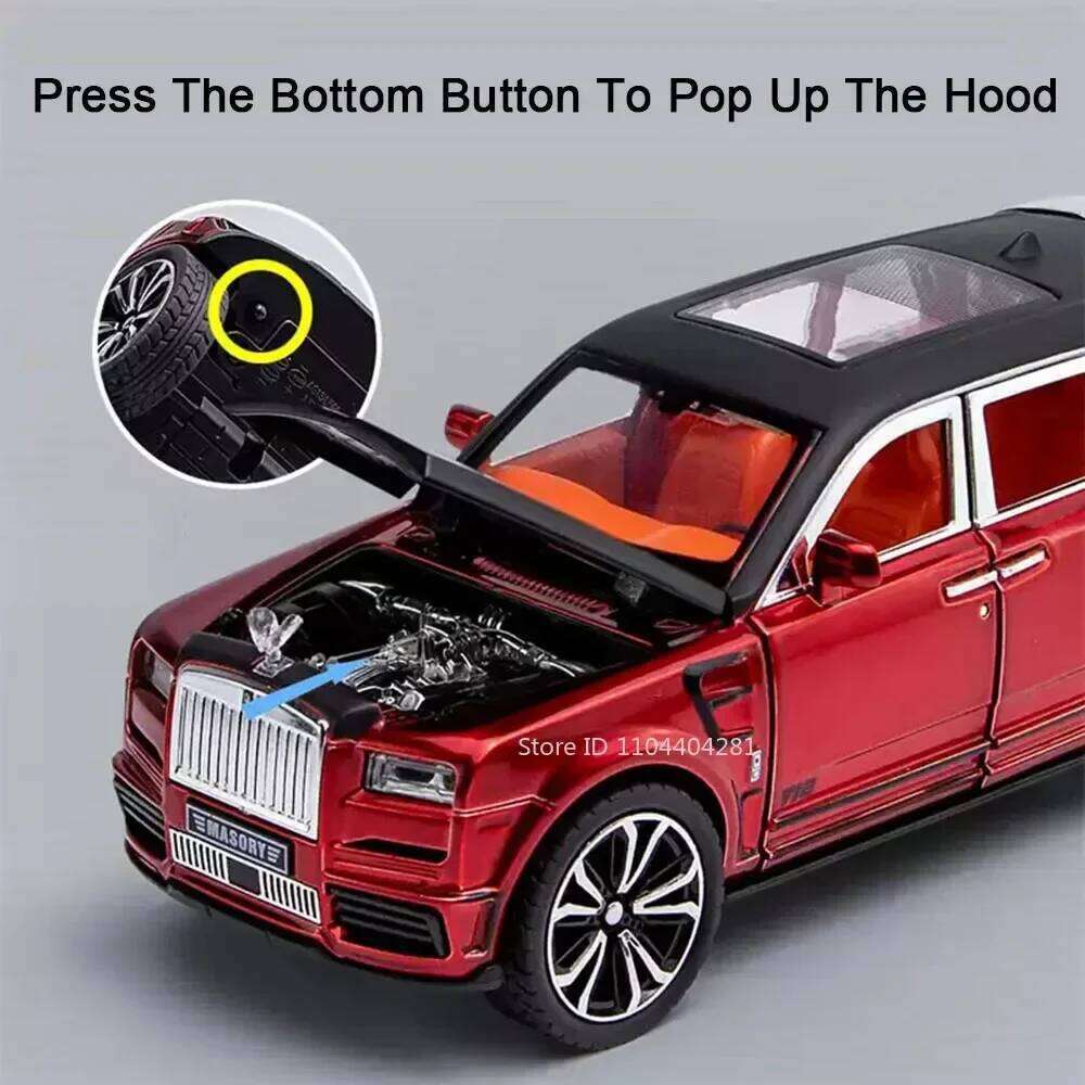1:24 Rolls-Royce Cullinan Spectre Alloy Car Model Diecast Toy Doors Opened Sound Light Pull Back Miniature Vehices for Kid Gifts Z260306