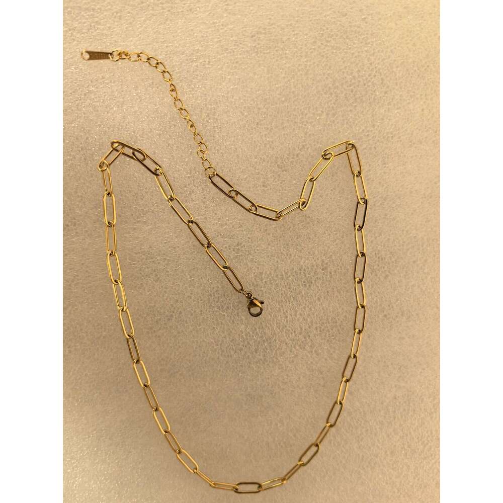 Stainless steel minimalist necklace, PVD vacuum electroplated 18K gold, DIY chain, high-end, non-fading, cross-border foreign trade necklace