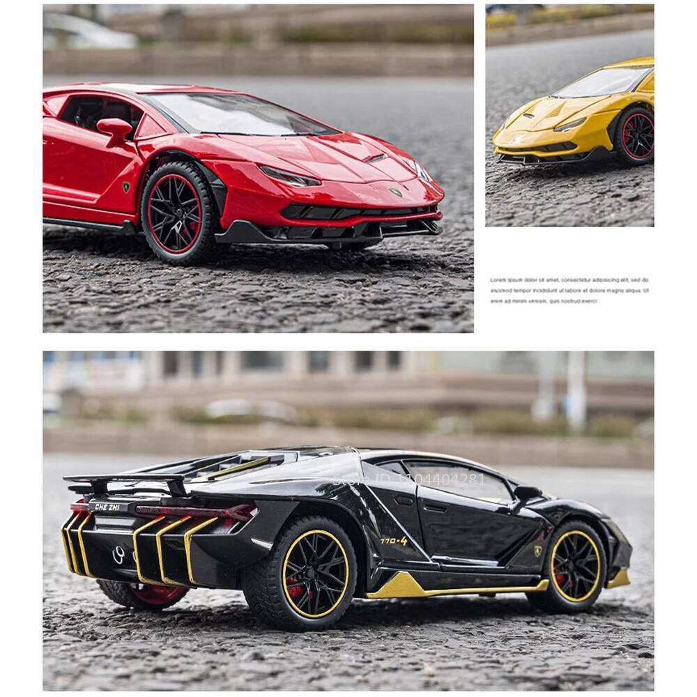 1:24 Lambor LP770-4 SVJ63 Model Toys Alloy Diecast Car Doors Opened Sound Light Pull Back Vehices Collect Simulation Models Gift Z260307