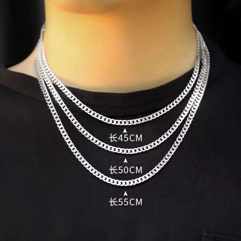Holiday Dongguan Titanium Steel Clavicle Gift for Men, Versatile High-End Cuban Chain Necklace, Trendy Hip-Hop Style